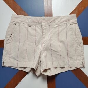 Gap City Shorts Womens 2 Cream Stripes Cotton‎ Woven Chino Classic Casual summer